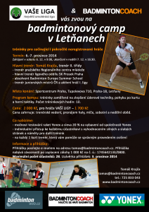 PŘIHLASTE SE na prosincový badmintonový camp